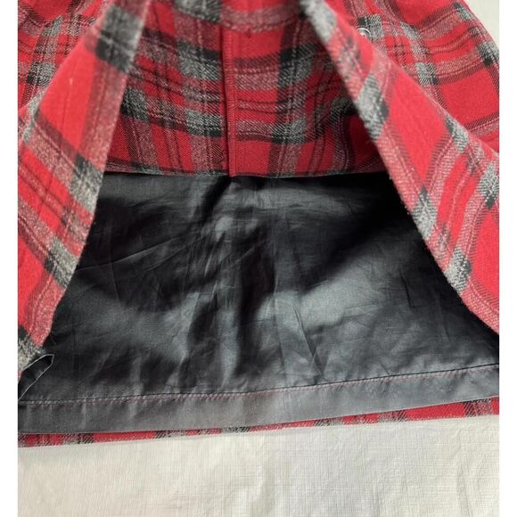 Vintage Eddie Bauer Women’s Y2K 100% Wool Skirt Size 4 Red Plaid Lined Mini - Picture 9 of 9